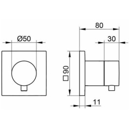 Keuco IXMO - Inverseur à encastrer, à 3 voies, chrome 59548011002