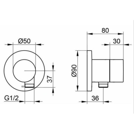 Keuco IXMO - Robinet d'arrêt et inverseur à encastrer, à 3 voies, avec raccord de tuyau, chrome 59549010101