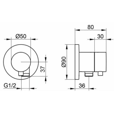 Keuco IXMO - Robinet d'arrêt et inverseur à encastrer, à 3 voies, avec raccord de tuyau, chrome 59549011101