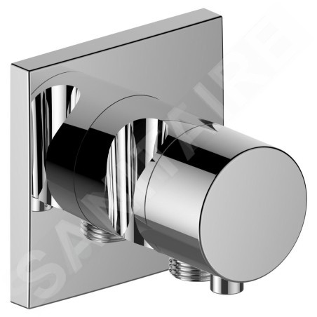 Keuco IXMO - Robinet d'arrêt et inverseur à encastrer, à 3 voies, avec raccord de tuyau et support de douche, chrome 59549011202