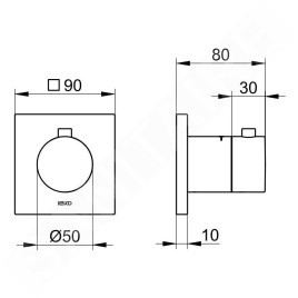 Keuco IXMO - Mitigeur thermostatique encastré, chrome 59553010002