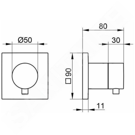 Keuco IXMO - Inverseur encastré, à 2 voies, chrome 59556011002