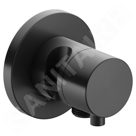 Keuco IXMO - Inverseur encastré, à 2 voies, avec raccord de tuyau et support de douche, chrome noir 59556131201