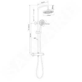 Aqualine Douches - Set de douche avec thermostat, chrome SL533