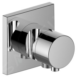 Keuco IXMO - Robinet d'arrêt et inverseur encastré, à 2 voies, avec raccord de tuyau et support de douche, chrome 59557011202