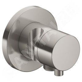 Keuco IXMO - Robinet d'arrêt et inverseur encastré, à 2 voies, avec raccord de tuyau et support de douche, inox 59557071201