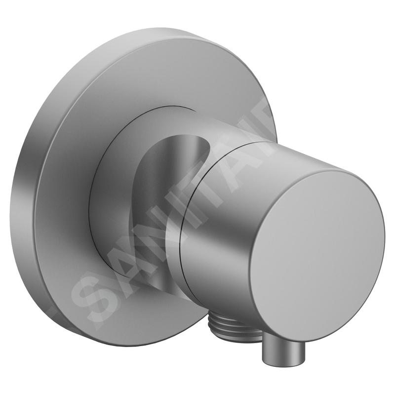 Keuco IXMO - Robinet d'arrêt et inverseur encastré, à 2 voies, avec raccord de tuyau et support de douche, aluminium mat
