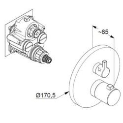 Kludi Nova Fonte - Mitigeur thermostatique encastré pour 2 sorties, chrome 208300515
