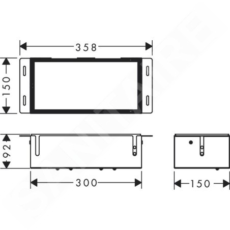 Hansgrohe XtraStoris Safe - Niche murale avec vanne d'arrêt intégrée, 150x300x100 mm, inox 56100800