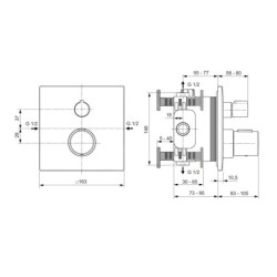 Ideal Standard CeraTherm - Mitigeur de douche thermostatique encastré, Brushed Gold A6956A2