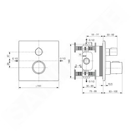 Ideal Standard CeraTherm - Mitigeur de douche thermostatique encastré, Magnetic Grey A6956A5