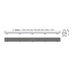 Alcadrain Grilles - Grille en acier inoxydable FLOOR 750 mm, pour l'insertion de carreaux FLOOR-750