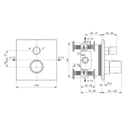 Ideal Standard CeraTherm - Mitigeur de bain thermostatique encastré, Magnetic Grey A7522A5