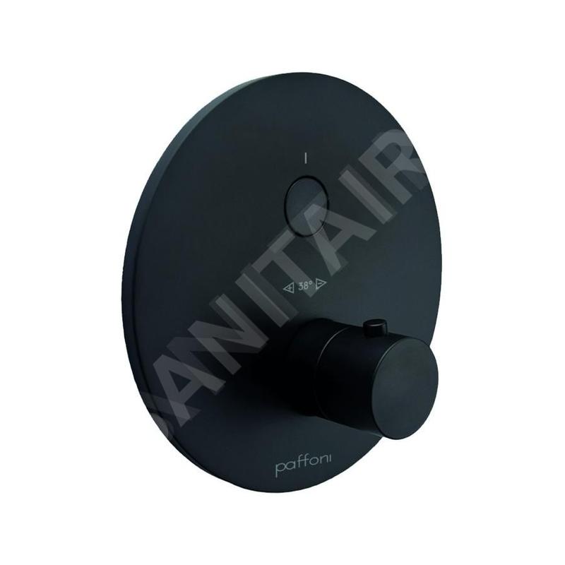 Paffoni Compact Box - Mitigeur de douche thermostatique encastré, noir mat CPT013NO
