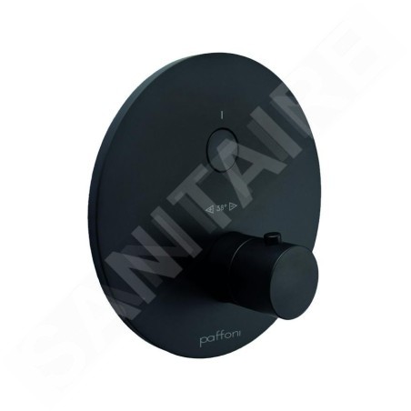 Paffoni Compact Box - Mitigeur de douche thermostatique encastré, noir mat CPT013NO