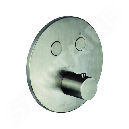 Paffoni Compact Box - Mitigeur thermostatique encastré, pour 2 sorties, inox CPT018ST