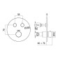 Paffoni Compact Box - Mitigeur thermostatique encastré, pour 2 sorties, inox CPT018ST Paffoni Compact Box - Mitigeur thermostatique encastré, pour 2 sorties, inox CPT018ST