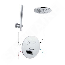 Paffoni Compact Box - Mitigeur thermostatique encastré, pour 2 sorties, inox CPT018ST