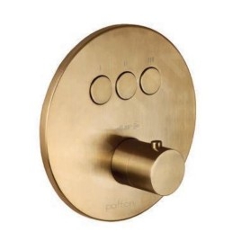 Paffoni Compact Box - Mitigeur thermostatique encastré, pour 3 sorties, or brossé CPT019HGSP