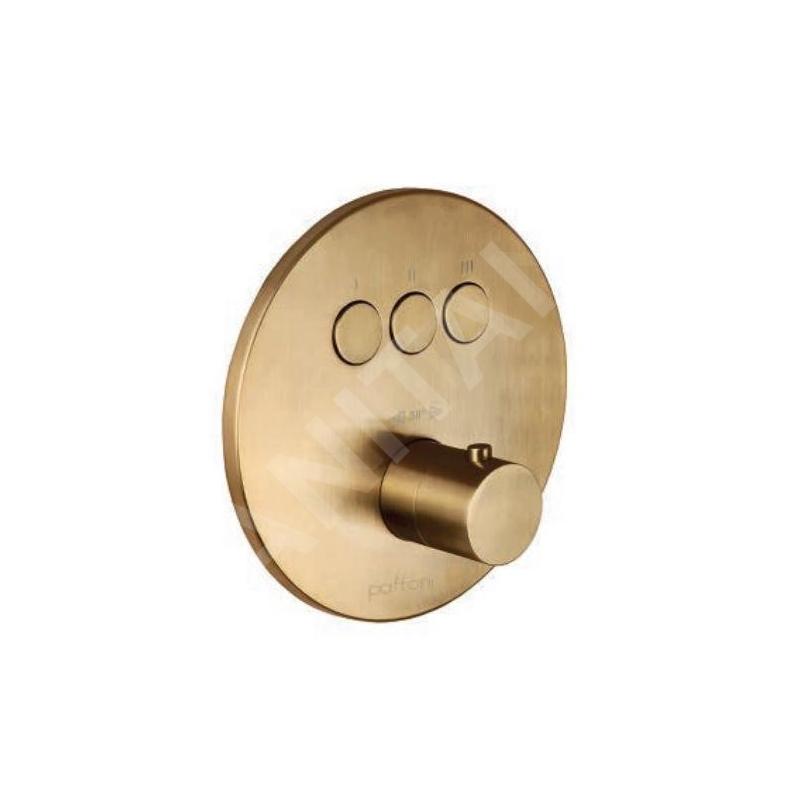 Paffoni Compact Box - Mitigeur thermostatique encastré, pour 3 sorties, or brossé CPT019HGSP Paffoni Compact Box - Mitigeur thermostatique encastré, pour 3 sorties, or brossé CPT019HGSP