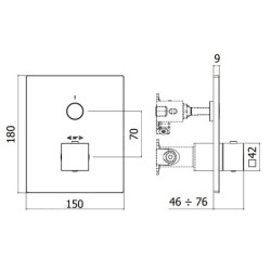 Paffoni Compact Box - Mitigeur de douche thermostatique encastré, noir mat CPT513NO