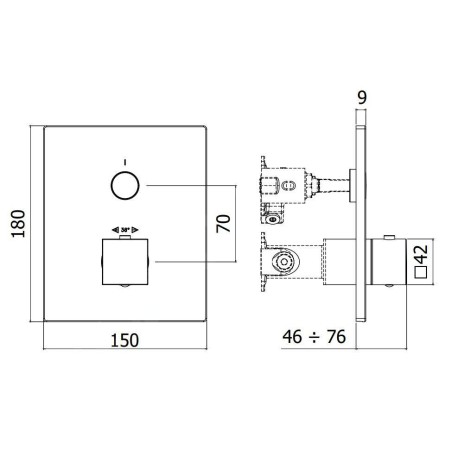Paffoni Compact Box - Mitigeur de douche thermostatique encastré, noir mat CPT513NO