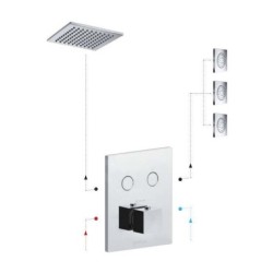 Paffoni Compact Box - Mitigeur thermostatique encastré, pour 2 sorties, chrome CPT518CR
