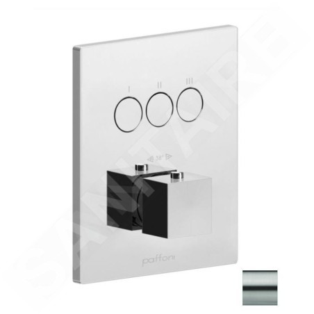 Paffoni Compact Box - Mitigeur thermostatique encastré, pour 3 sorties, inox CPT519ST