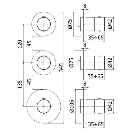 Paffoni Modular Box - Mitigeur thermostatique encastré, pour 2 sorties, chrome MDE018CR