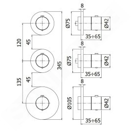 Paffoni Modular Box - Mitigeur thermostatique encastré, pour 2 sorties, blanc mat MDE018BO