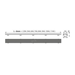 Alcadrain Grilles - Grille en acier inoxydable FLOOR 1050 mm, pour l'insertion de carreaux FLOOR-1050