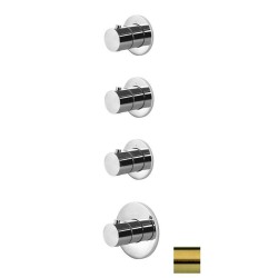 Paffoni Modular Box - Mitigeur thermostatique encastré, pour 3 sorties, or brossé MDE019HGSP