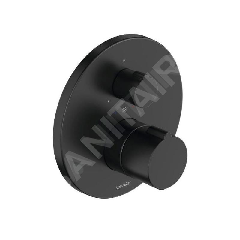 Duravit C.1 - Mitigeur thermostatique de douche encastré, noir mat C14200016046