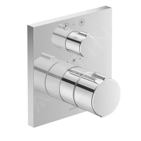 Duravit C.1 - Mitigeur thermostatique de douche encastré, pour 2 appareils, chrome C14200013010