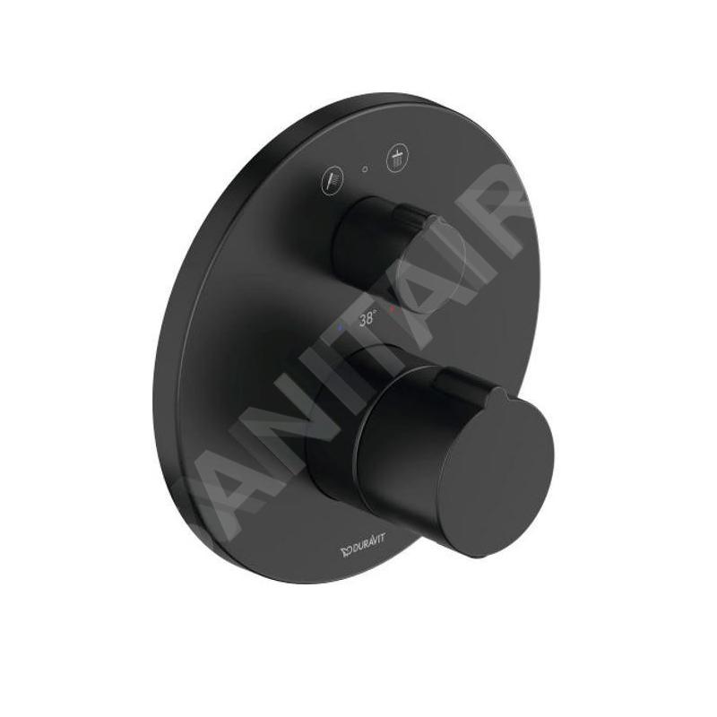 Duravit C.1 - Mitigeur thermostatique de douche encastré, pour 2 sorties, noir mat C14200014046