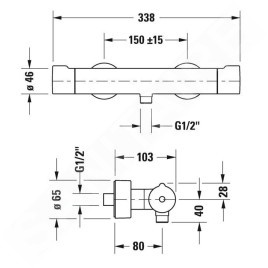 Duravit C.1 - Mitigeur thermostatique de douche, noir mat C14220000046