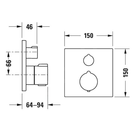 Duravit C.1 - Mitigeur thermostatique de baignoire encastré, pour 2 sorties, noir mat C15200013046