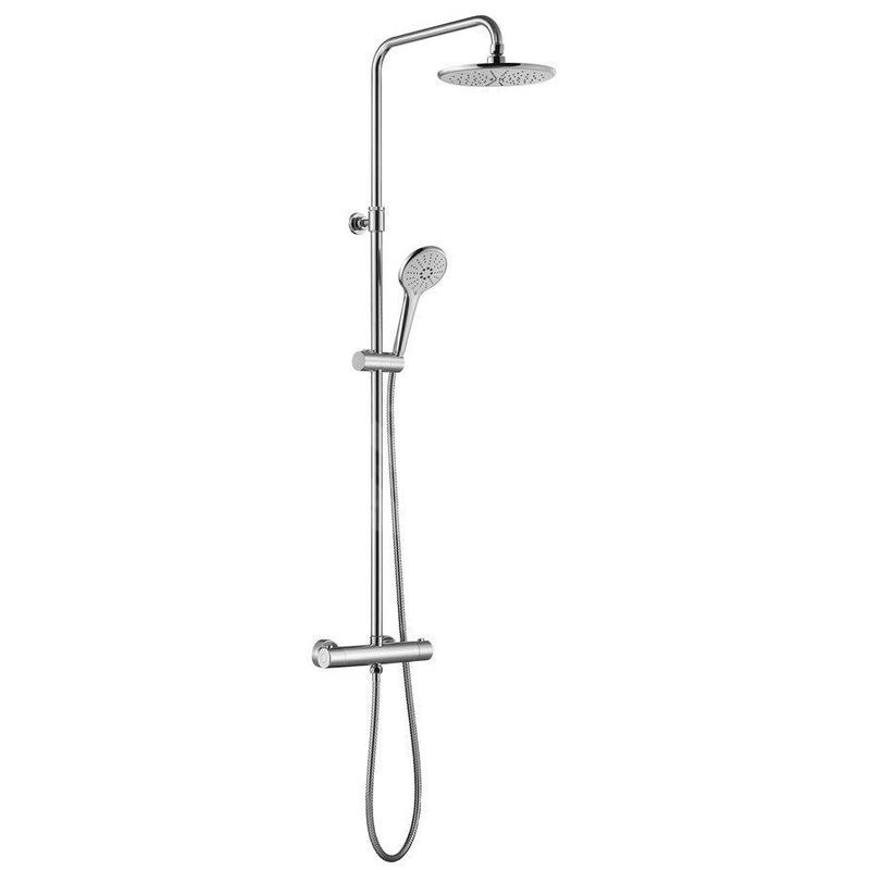 Aqualine Douches - Set de douche avec thermostat, raccordement par le bas, chrome 1202-18