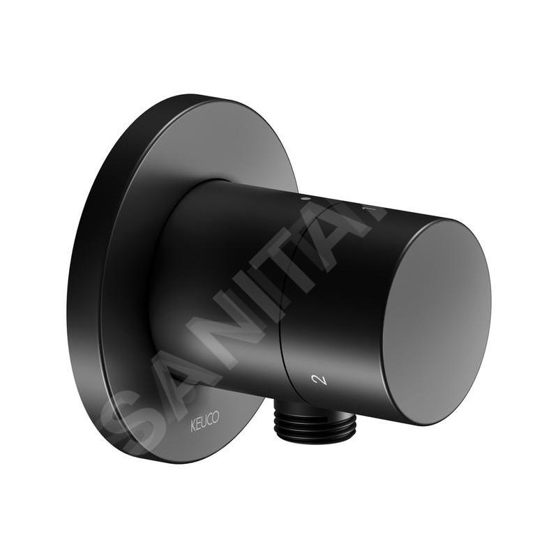 Keuco IXMO - Soupape encastrée pour 3 appareils, avec raccordement de douche, noir mat 59548370101