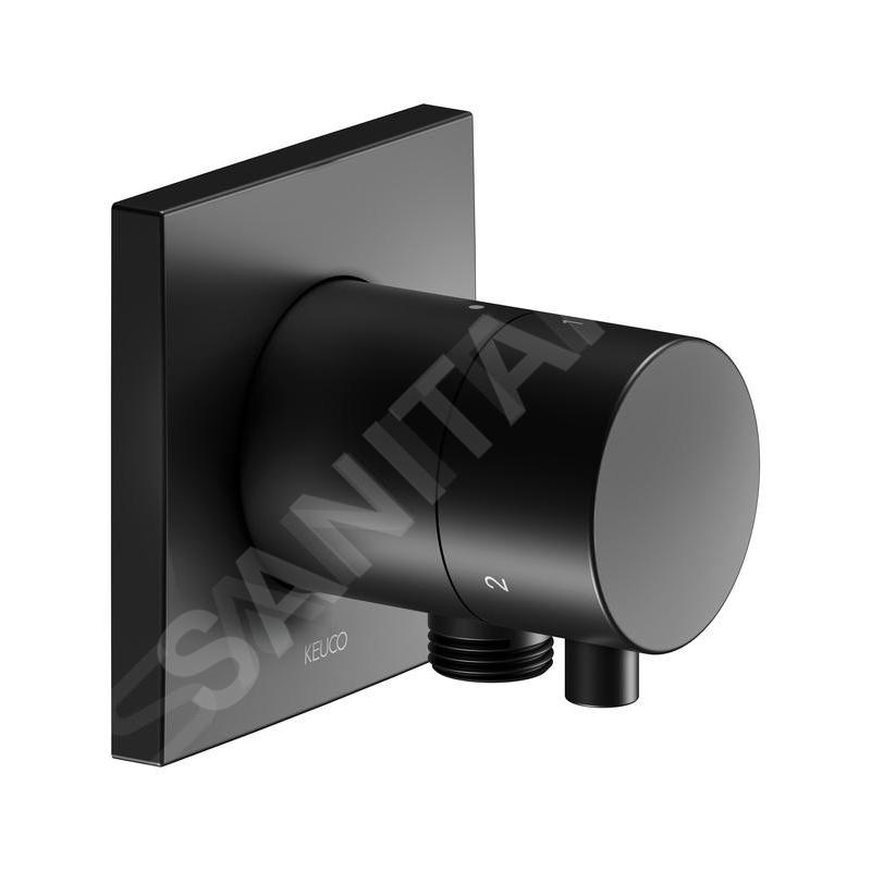 Keuco IXMO - Soupape encastrée pour 3 appareils, avec raccordement de douche, noir mat 59548371102