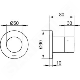 Keuco IXMO - Soupape encastrée pour 3 appareils, noir mat 59549370001