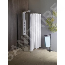 Aqualine Douches - Paroi de douche Yuki, avec mitigeur, 210x1450 mm, blanc SL290