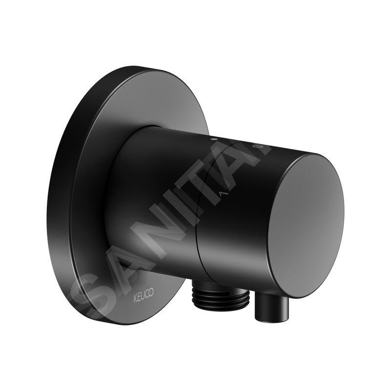 Keuco IXMO - Soupape encastrée pour 3 appareils, avec raccordement de douche, noir mat 59549371101