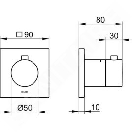 Keuco IXMO - Mitigeur thermostatique encastré, noir mat 59553370002