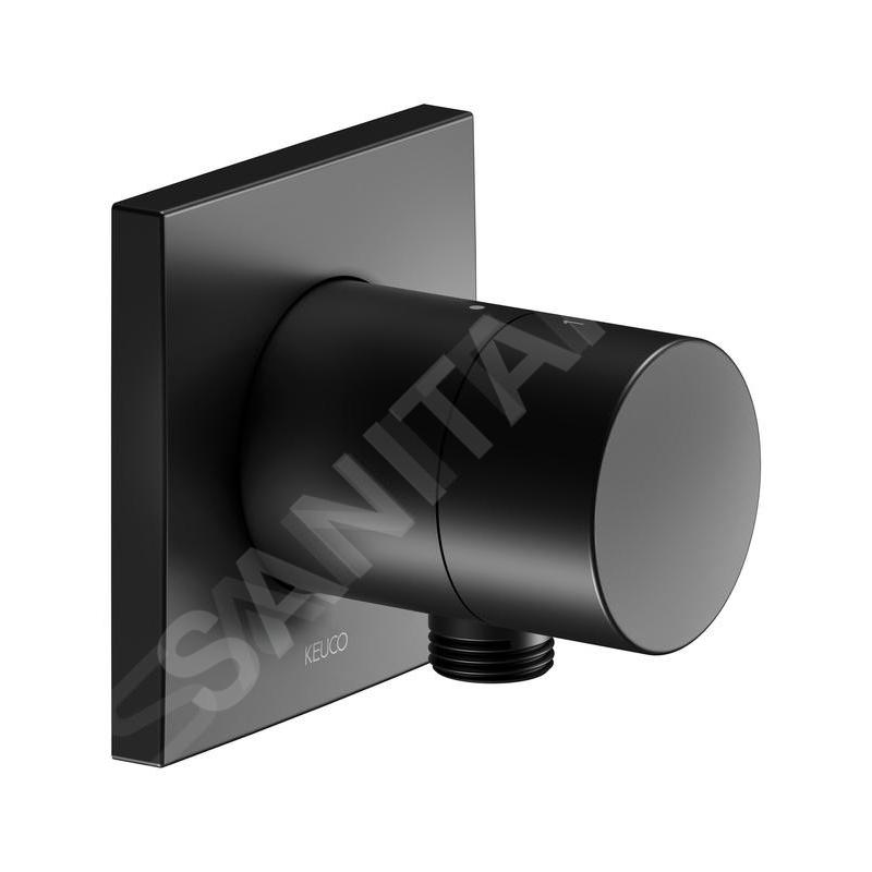 Keuco IXMO - Soupape encastrée pour 2 appareils, avec raccordement de douche, noir mat 59556370102