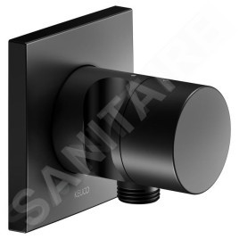 Keuco IXMO - Soupape encastrée pour 2 appareils, avec raccordement du flexible et support de douche, noir mat 59556370202