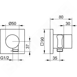 Keuco IXMO - Soupape encastrée pour 2 appareils, avec raccordement du flexible et support de douche, noir mat 59556370202