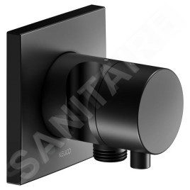 Keuco IXMO - Soupape encastrée pour 2 appareils, avec raccordement du flexible et support de douche, noir mat 59556371202