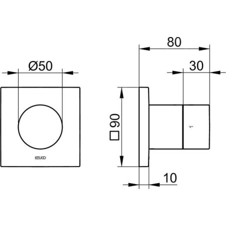 Keuco IXMO - Soupape encastrée pour 2 appareils, noir mat 59557370002