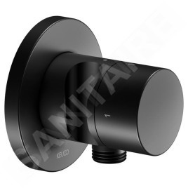 Keuco IXMO - Soupape encastrée pour 2 appareils, avec raccordement du flexible et support de douche, noir mat 59557370201